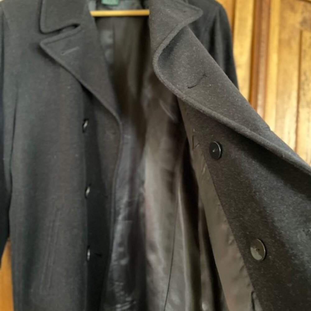 Ralph Lauren Pea Coat, cashmere/wool blend, black, size 10, perfect condition